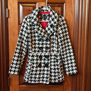 Rue 21 Double Breasted Houndstooth Jacket Size Medium